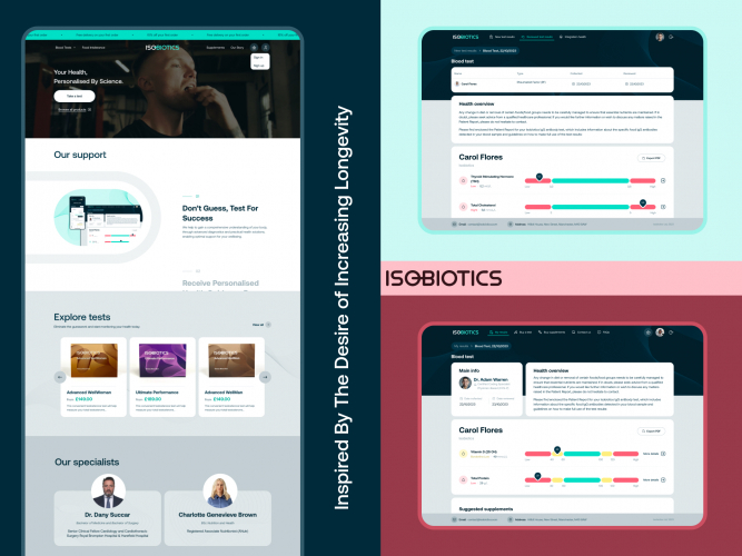 The Isobiotics is a comprehensive web portal that provides customers with easy access to their test results and personalized recommendations. screenshot 4