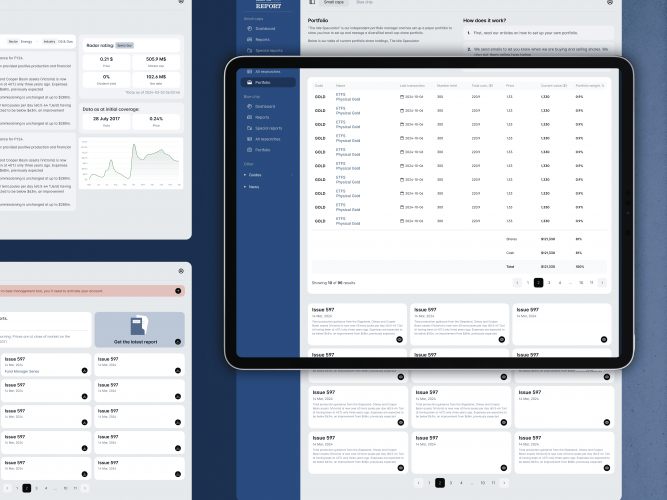 Under The Radar - investment trading dashboard screenshot 1