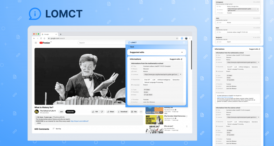 LOMCT e-learning tagging web platform screenshot 1
