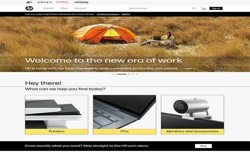 Hewlett-Packard (HP) screenshot 1