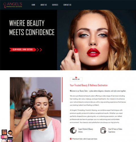 Angels Threading Facial & Waxing – Elegant Beauty Salon Website Design & Development screenshot 1