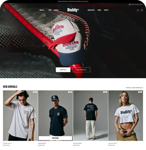 Buddy Hockey | Clothing Brand | Web Design screenshot 3