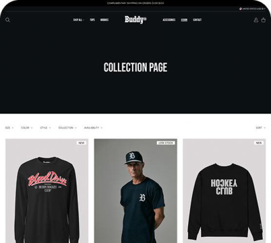 Buddy Hockey | Clothing Brand | Web Design screenshot 4