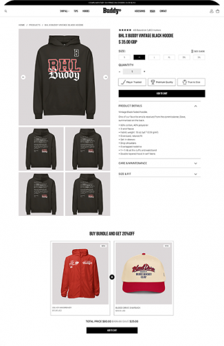 Buddy Hockey | Clothing Brand | Web Design screenshot 1