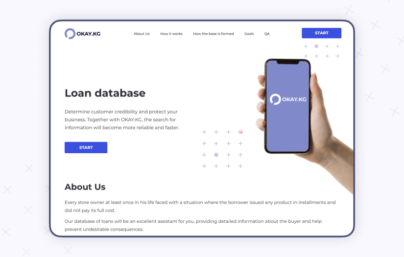 Loan database "Okay.kg" screenshot 1