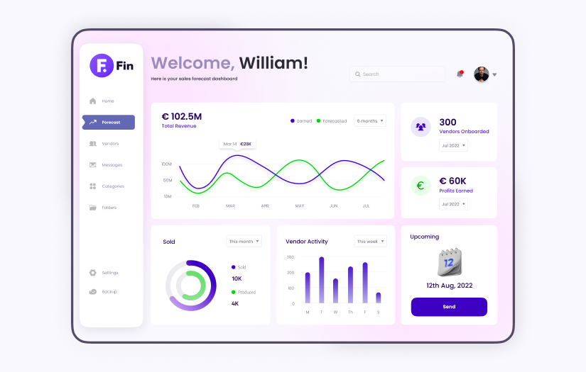 Lead generation platform for financial services "FIN" screenshot 1