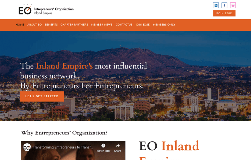 The entrepreneur's website is built in Squarespace screenshot 1