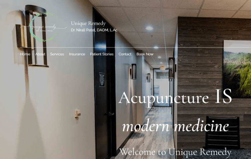 Wix website for Acupuncture and women's health screenshot 1