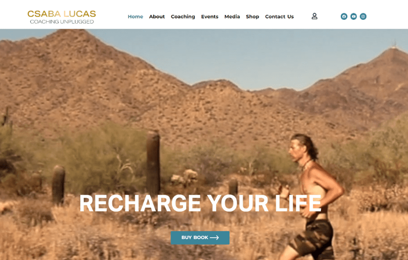 Wordpress COACHING website screenshot 1