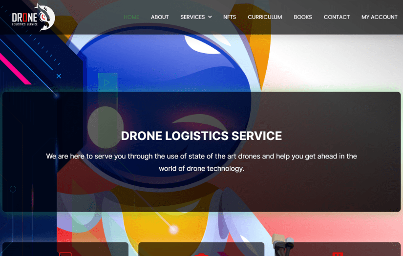 WordPress Website for Drone Logistic Services screenshot 1