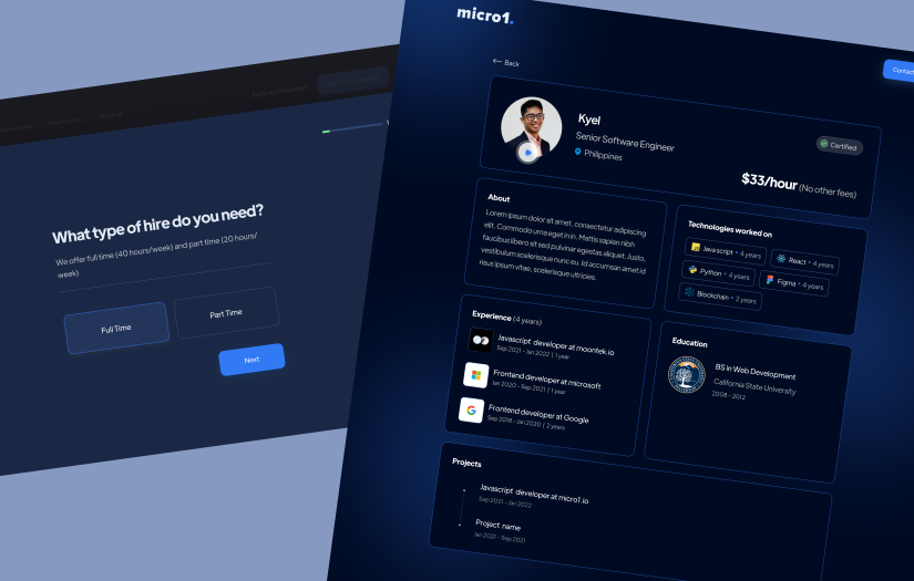 Website for micro1, a remote hiring startup screenshot 2