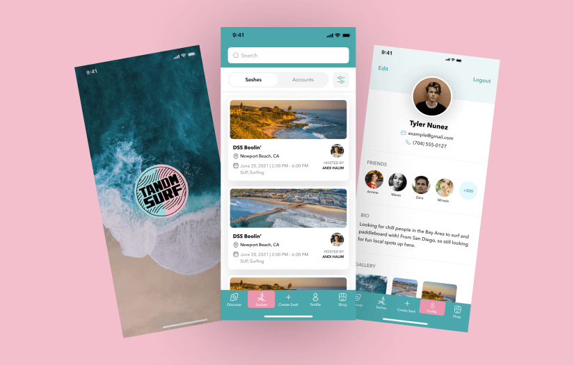 App for TANDM Surf, an app that connect surfers screenshot 1