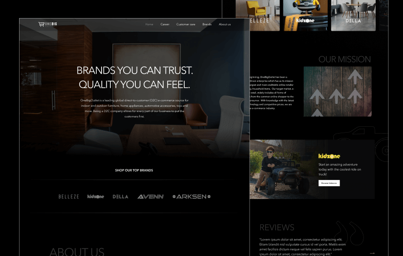 Website for OBO, an online retailer and wholesaler screenshot 2