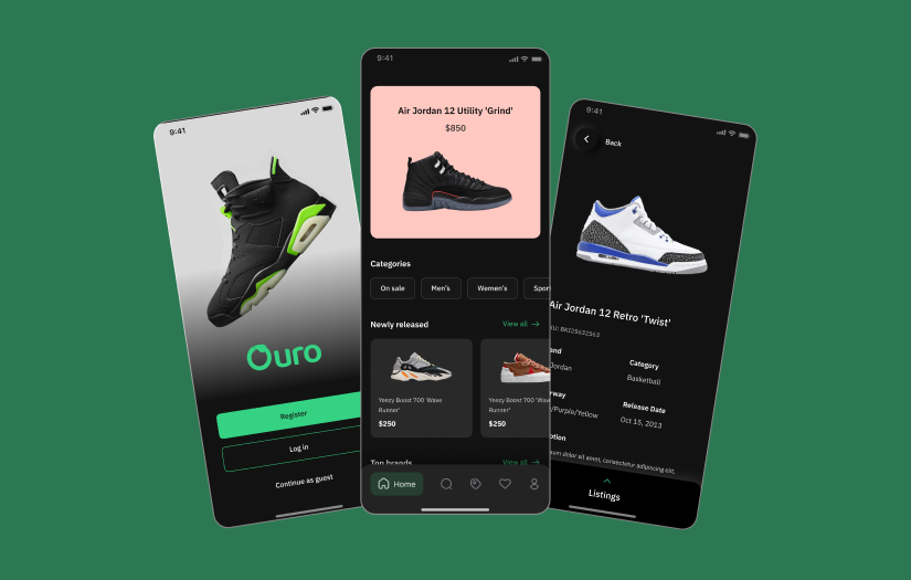 App for Ouro, a shoe e-commerce app screenshot 1