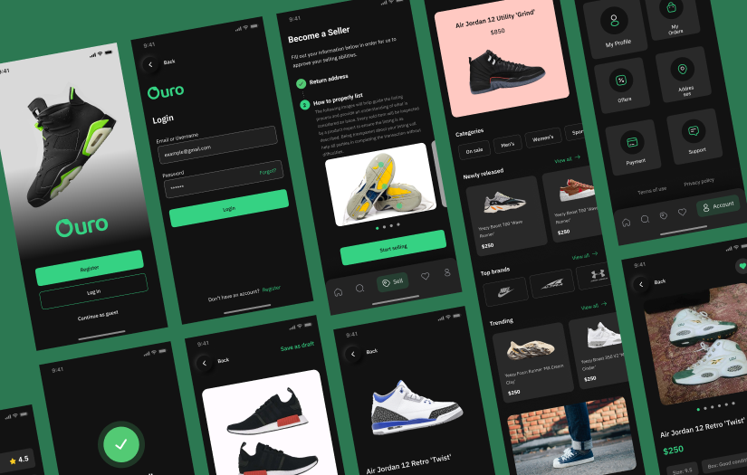 App for Ouro, a shoe e-commerce app screenshot 2