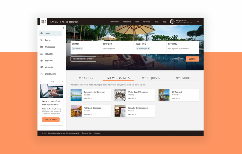 Marriott International: Asset Library Redesign screenshot 1