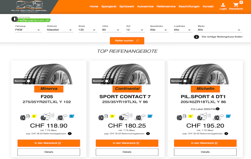 autozentrumgrindel.ch screenshot 1