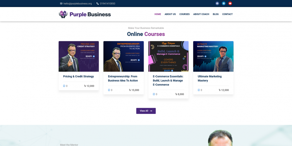 Website for an Online Course Platform screenshot 1