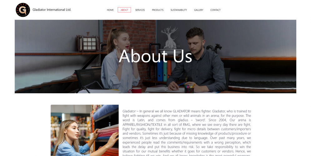 A Garments Merchandising Agency Website Designed screenshot 1