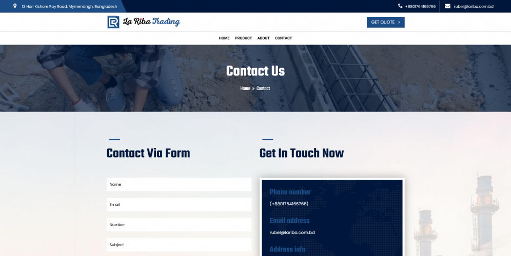 Company Portfolio Website for La Riba Trading screenshot 1