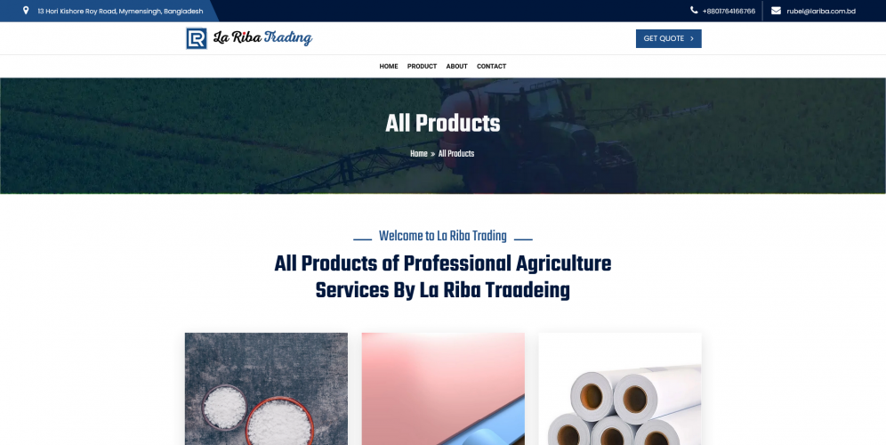 Company Portfolio Website for La Riba Trading screenshot 2
