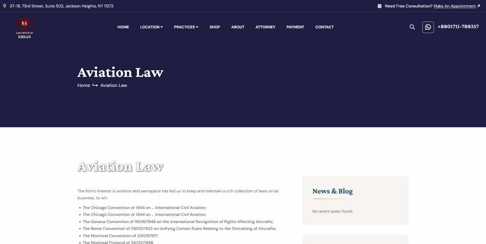 An Immigration Attorney Website Developed screenshot 1
