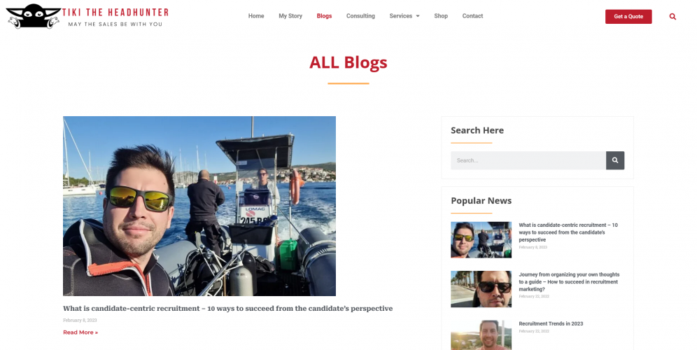 Site Developed for A Finnish HR Consultant screenshot 2