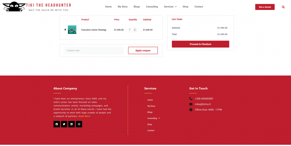 Site Developed for A Finnish HR Consultant screenshot 4