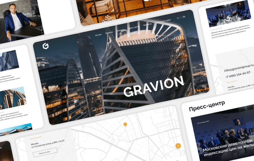 Gravion Premium real estate developer  | Website screenshot 1