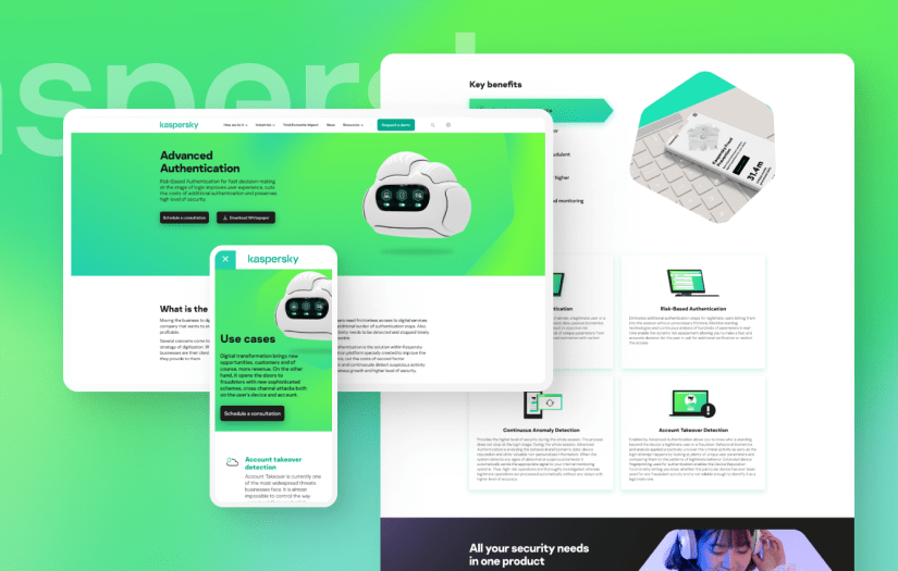 Kaspersky Lab. Fraud Prevention | Website screenshot 1