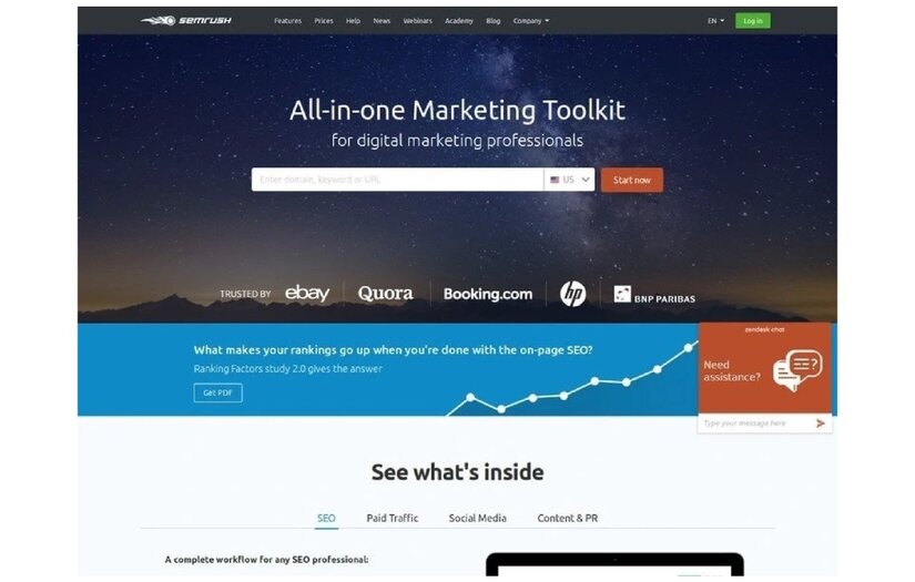SemRush screenshot 1