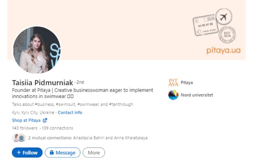 Social Selling for the Ukrainian Innovative Swimwear Manufacturer screenshot 1