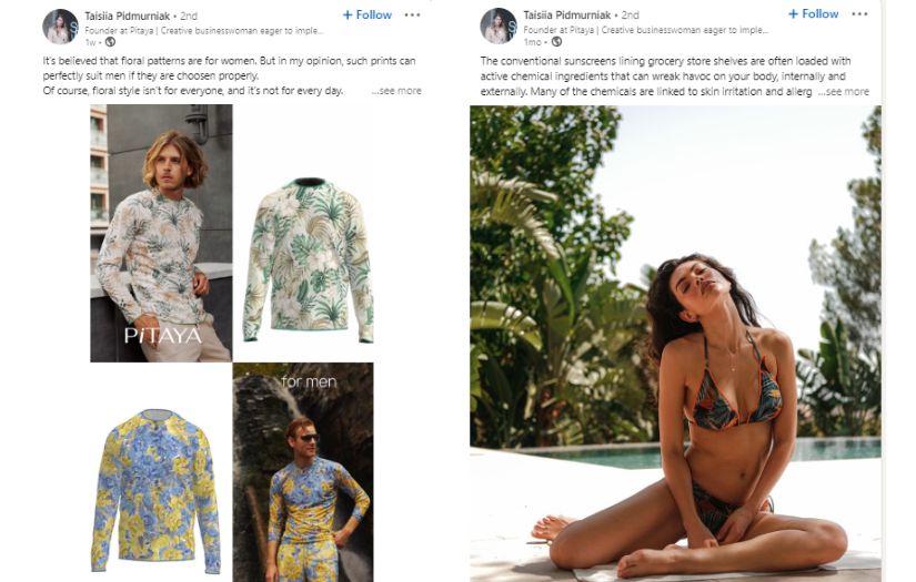 Social Selling for the Ukrainian Innovative Swimwear Manufacturer screenshot 2