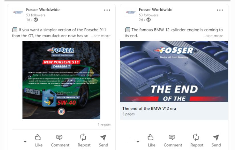 Social Media Content Management for the German Motor Oil Manufacturer screenshot 1