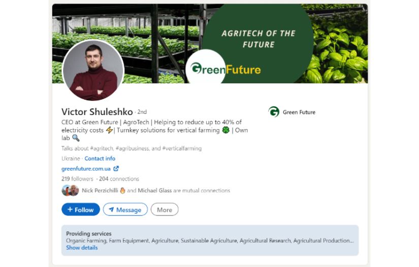 LinkedIn Brand Packaging and Network Expansion for AgriTech Company screenshot 2