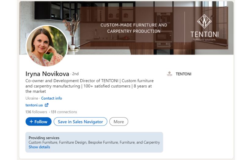 Brand Packaging on LinkedIn for Furniture Company screenshot 2