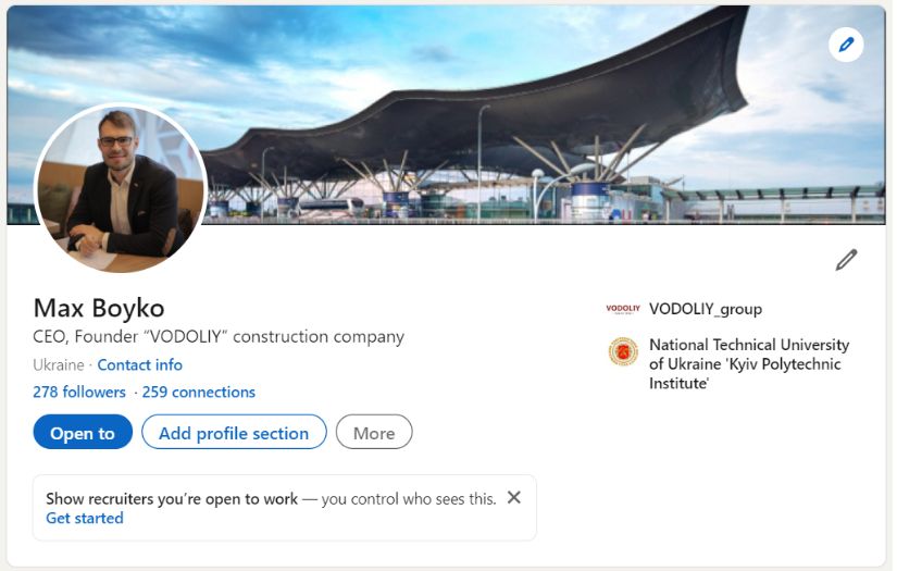 LinkedIn Brand Packaging for Construction Company screenshot 2