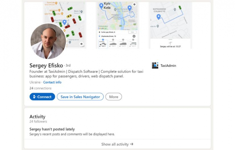 LinkedIn Brand Packaging and Lead Generation for the Taxi Software Company screenshot 1
