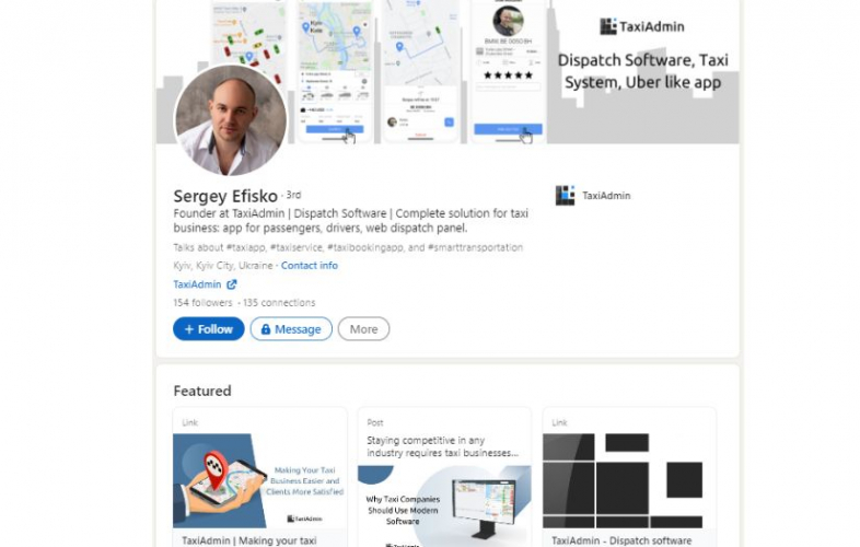LinkedIn Brand Packaging and Lead Generation for the Taxi Software Company screenshot 3