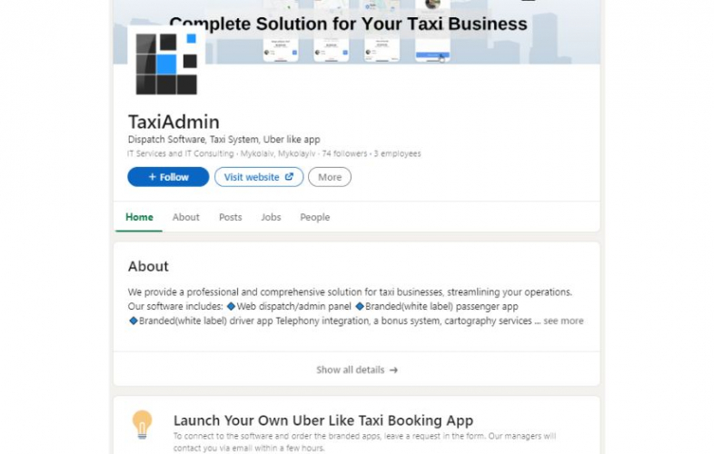 LinkedIn Brand Packaging and Lead Generation for the Taxi Software Company screenshot 4