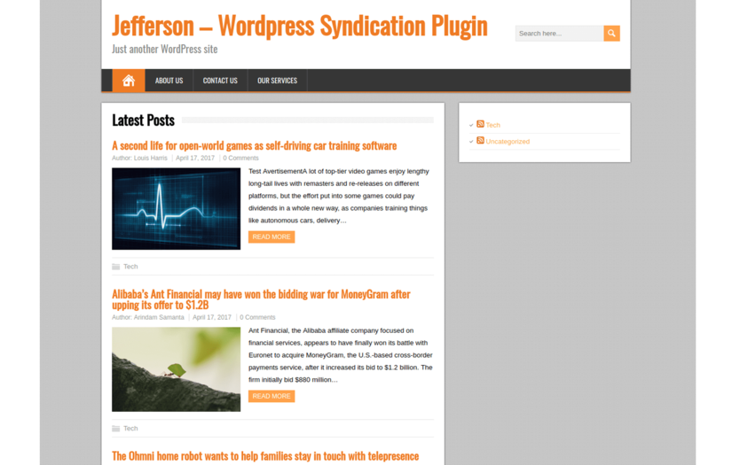 Article Syndication Wordpress Plugin screenshot 1