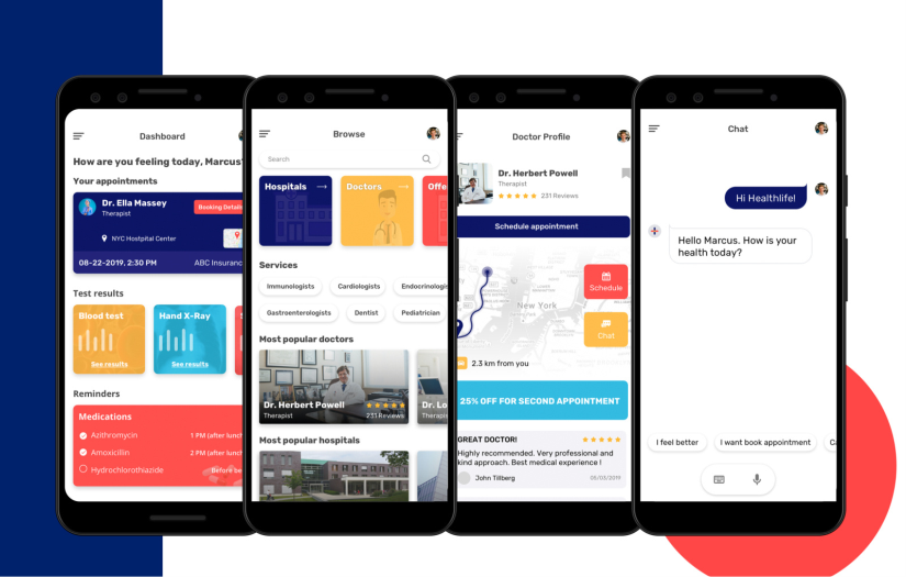 The uber-like healthcare doctors booking platform (United States) screenshot 1