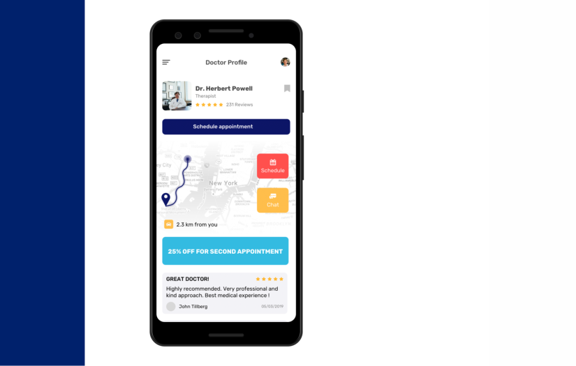 The uber-like healthcare doctors booking platform (United States) screenshot 4