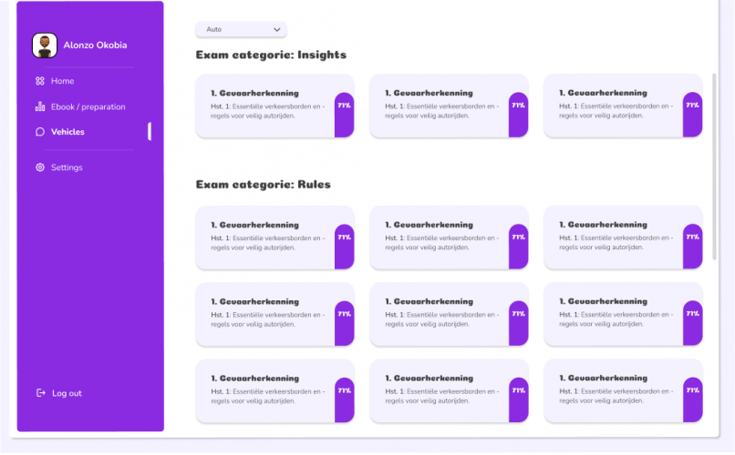 Driving Exam platform screenshot 2