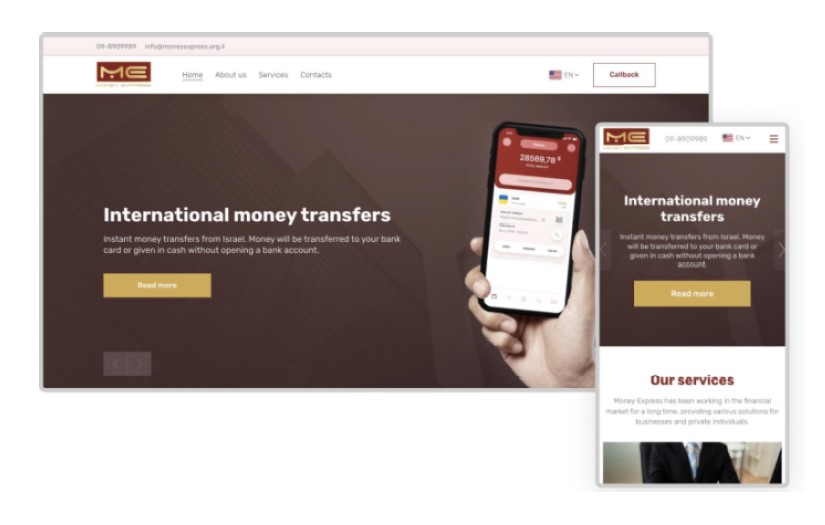 Web development for Financial company in Israel screenshot 1