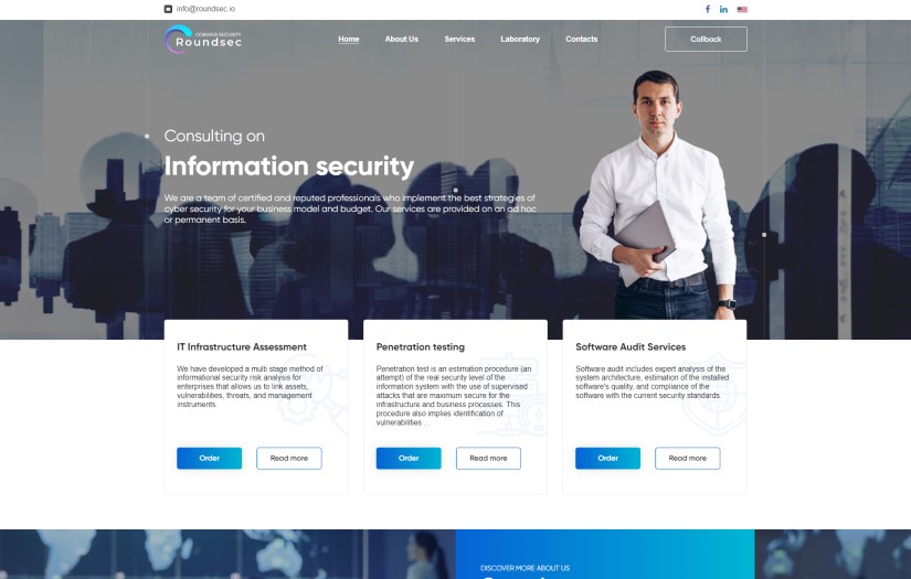 Web development for Information Security Company screenshot 1
