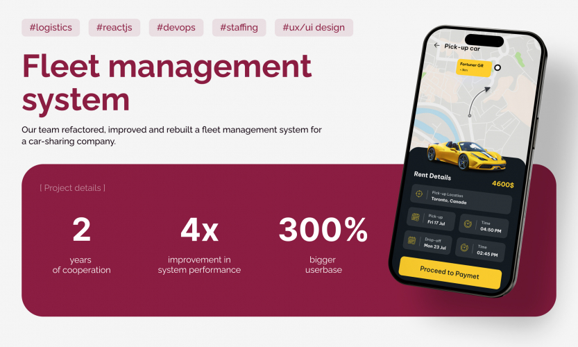 Fleet management system screenshot 2