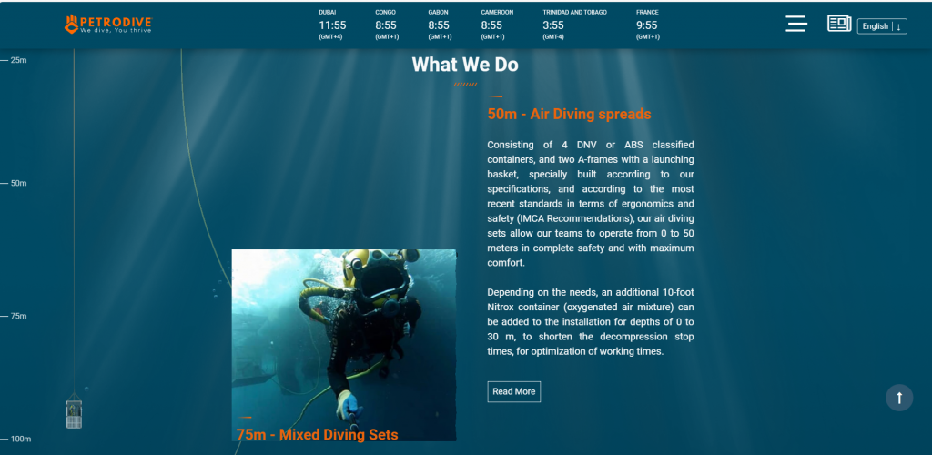 Creating an Interactive Website for Petrodive screenshot 1