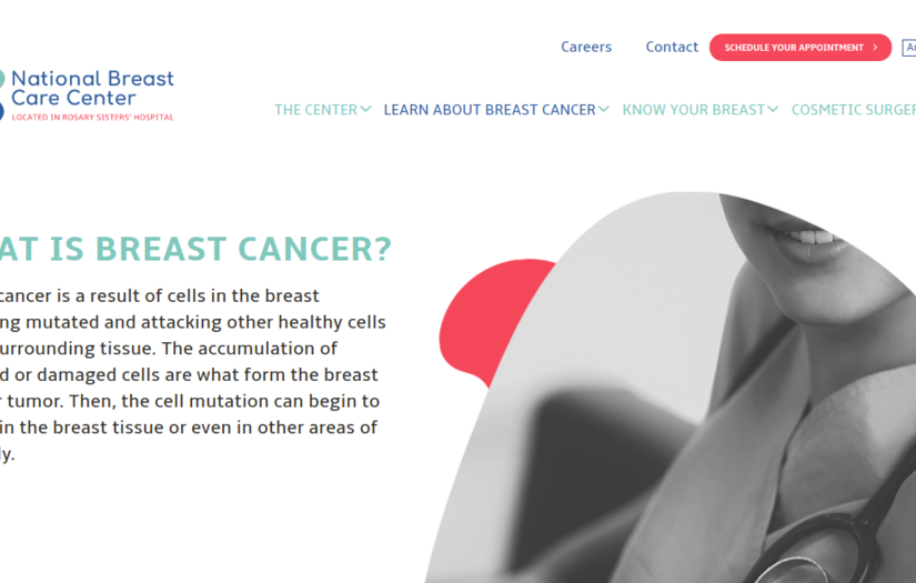 National Breast Care Center - Informative Website for Breast Cancer Treatment and Awareness screenshot 1