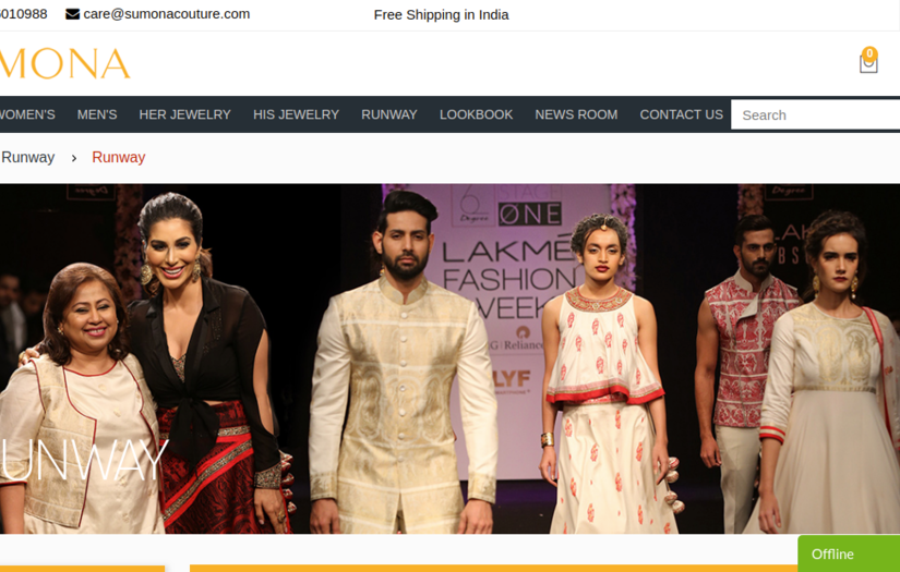 Sumona Luxury Clothing and  Jewelry Website screenshot 1